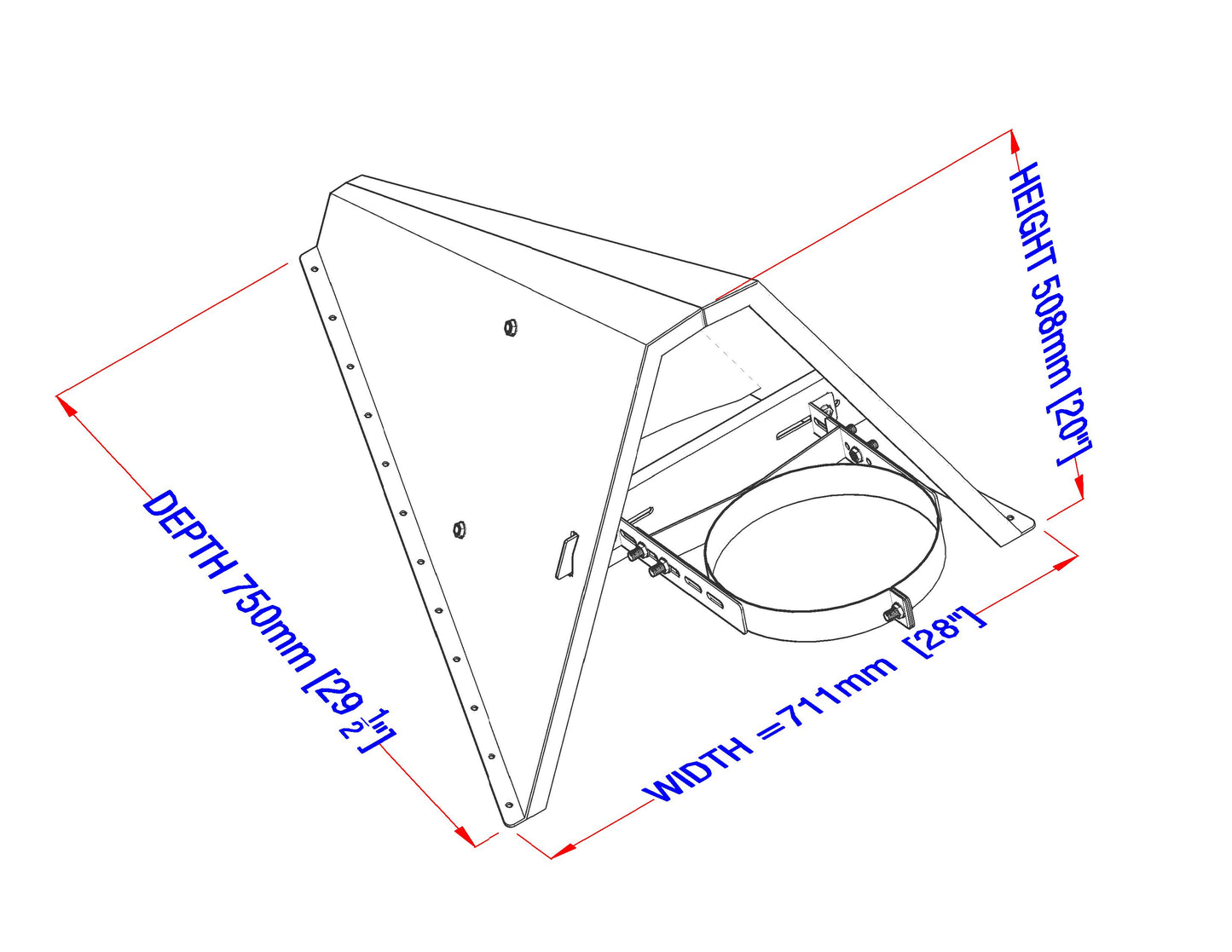 Chimney Snow Protector With Bracket (Stainless)