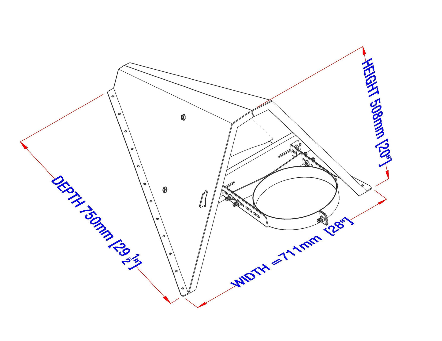 Chimney Snow Protector With Bracket (Dark Green)